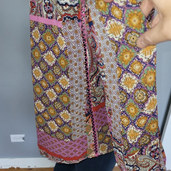 Molly Bracken Hippie Printed Sheer Blouse, VGUC, Size S - Picture 5 of 9